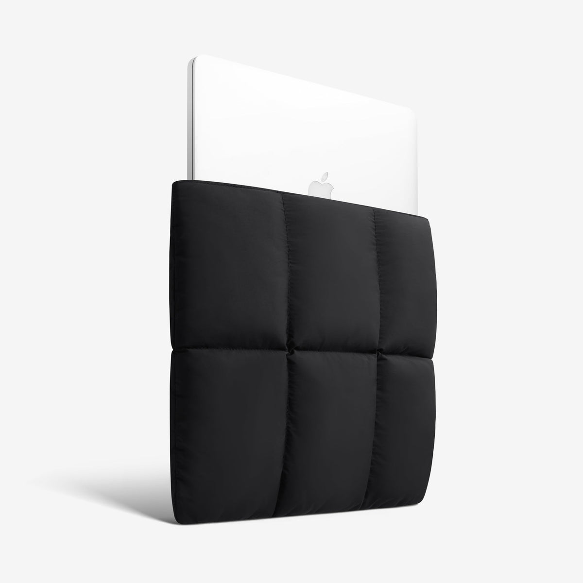 Quilted Laptop Sleeve with Puffy Padded Nylon Design for MacBook and Portable Travel Protection