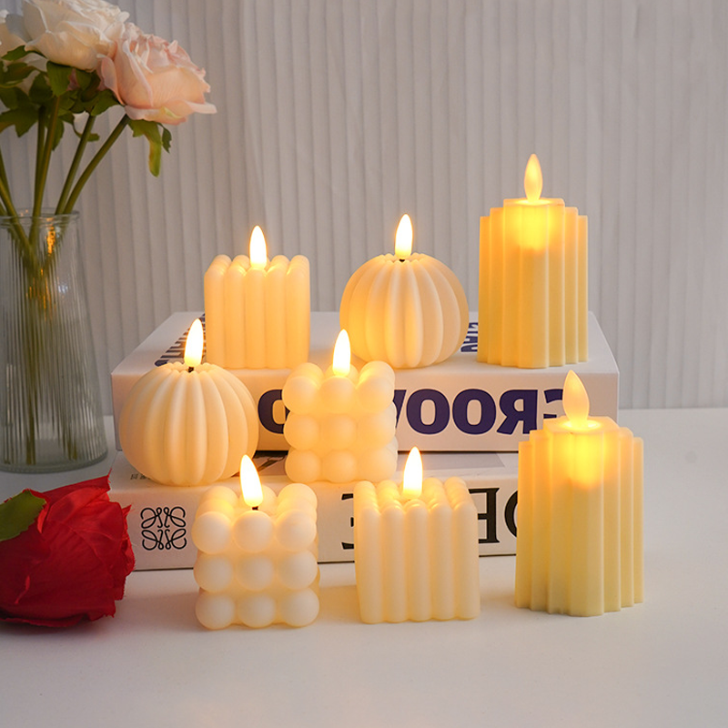 Cube Simulated LED Candle Light with Decorative Flameless Design for Home Décor and Ambient Lighting