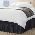 Queen Bed Skirt Elastic Wrap Around Dust Ruffle Wrinkle and Fade Resistant for Adjustable Beds
