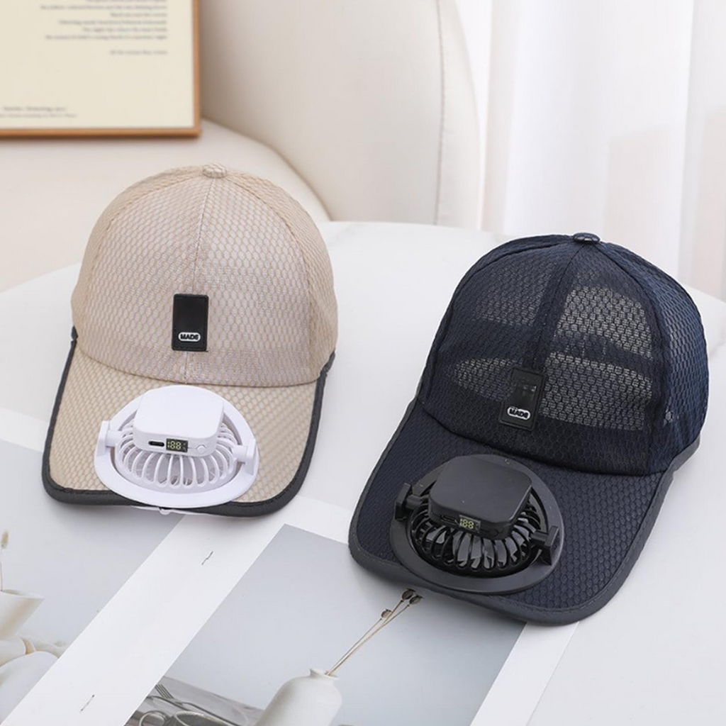 Solar Breeze Hat with Built In Cooling Fan and Mesh Sun Protection Design for Outdoor Activities