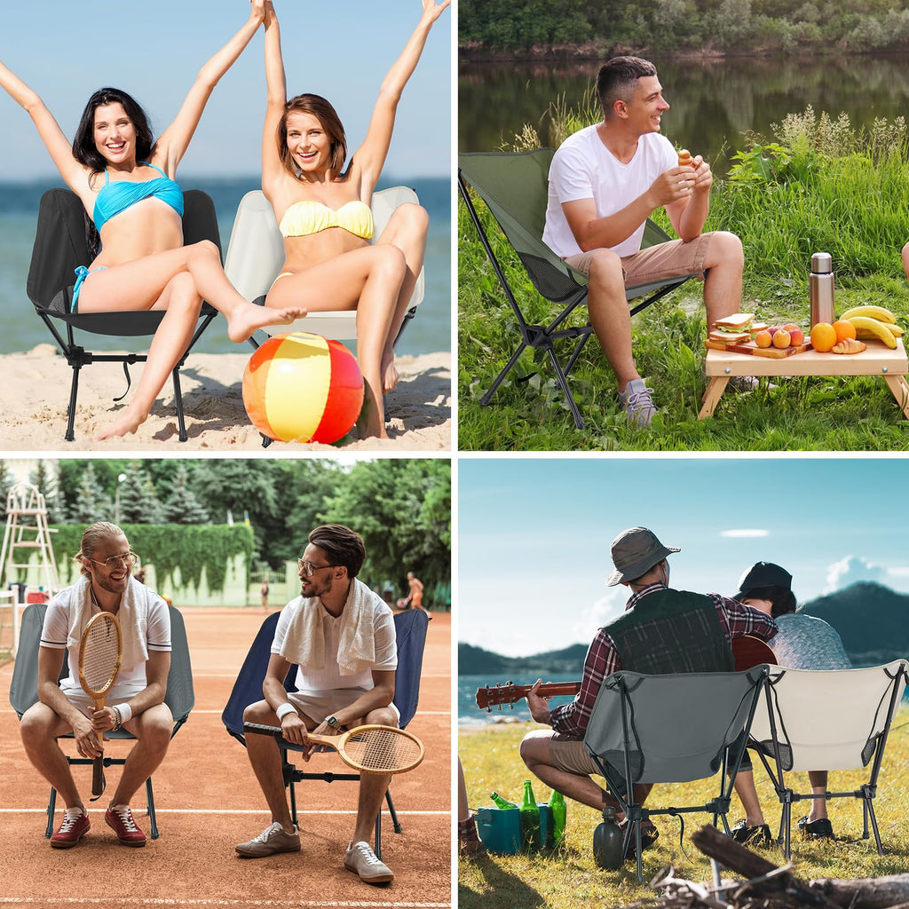 Ultralight Backpacking Moon Chair with Foldable Aluminum Frame for Camping Beach and Outdoor Travel