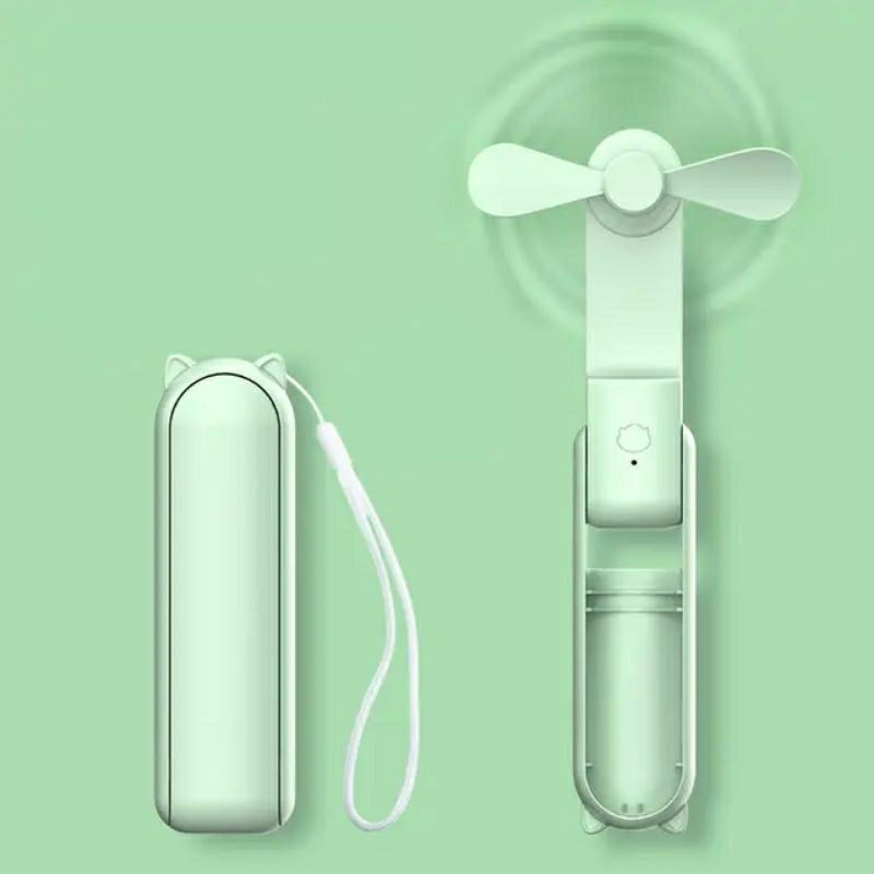 USB Rechargeable Foldable Mini Fan with Three Speed Handheld Design for Travel and Outdoor Cooling