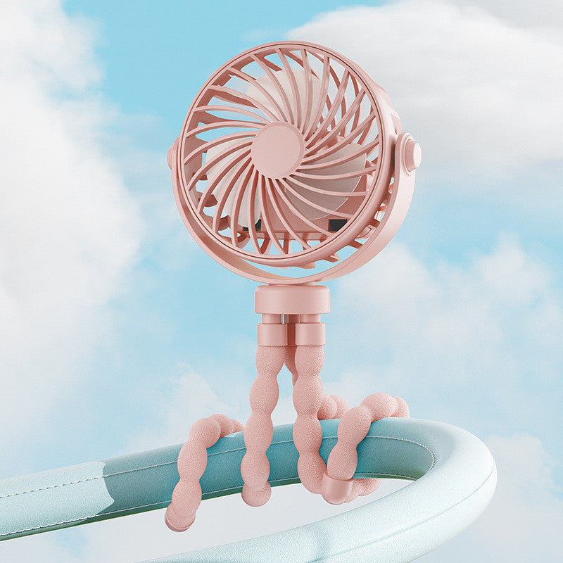 Rechargeable Octopus Mini Fan with Flexible Tripod, LED Night Light and Portable Hands-Free Design