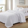 Lightweight Cooling Summer Comforter with Quilted Box Stitch and 8 Tabs for Summer Bedding Use