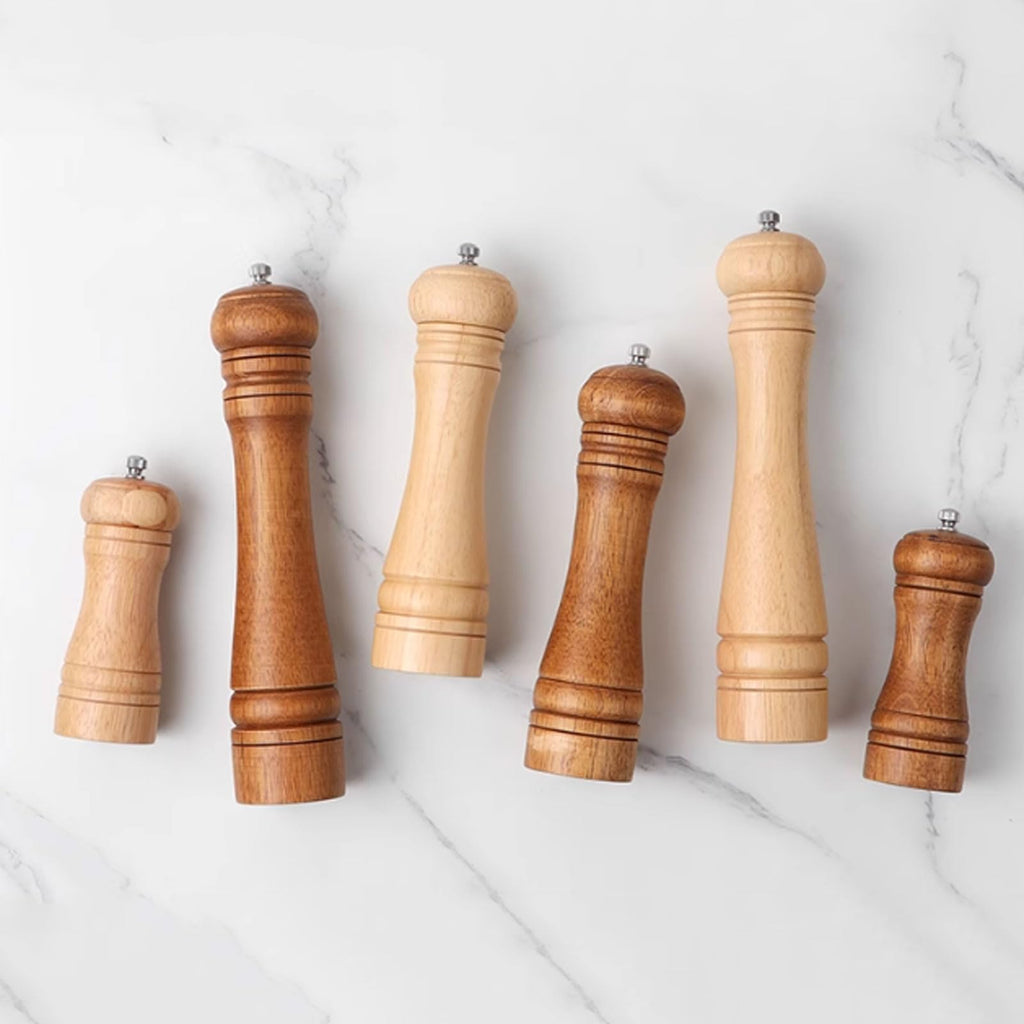 Oak Pepper Grinder with Adjustable Ceramic Core for Salt Pepper Sichuan Pepper and Seasoning Use