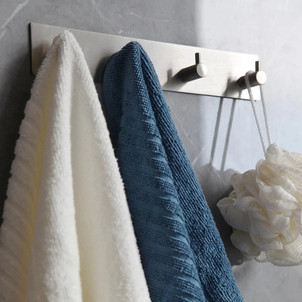 Self Adhesive Stainless Steel Hooks with Brushed Finish for Bathroom Kitchen and Key Storage