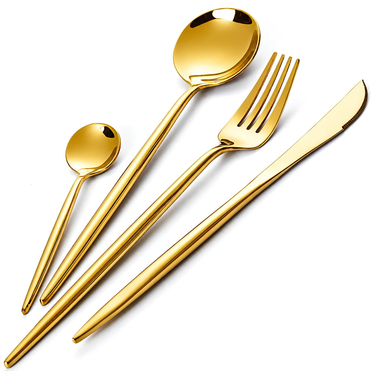 16 Piece Matte Cutlery Set 304 Stainless Steel Knife Fork Spoon Set for Kitchen Dining and Table Use