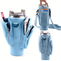 Crossbody Tumbler Carrier with Insulated Neoprene Sleeve and Storage Pockets for 30oz and 40oz Tumblers