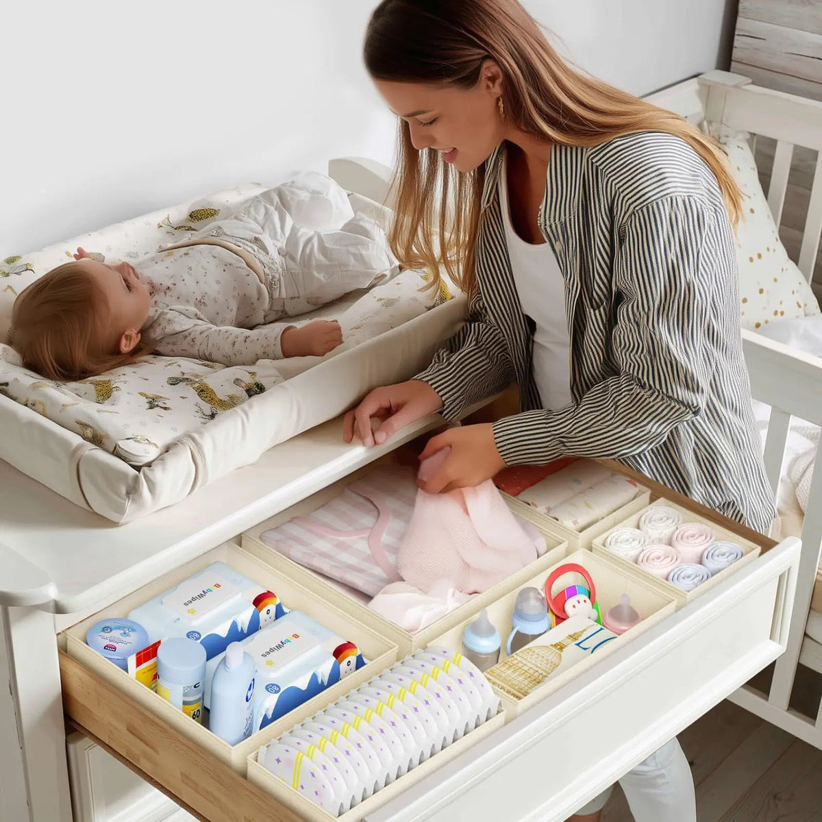 Foldable Drawer Organizer Set for Clothes Socks Underwear Storage