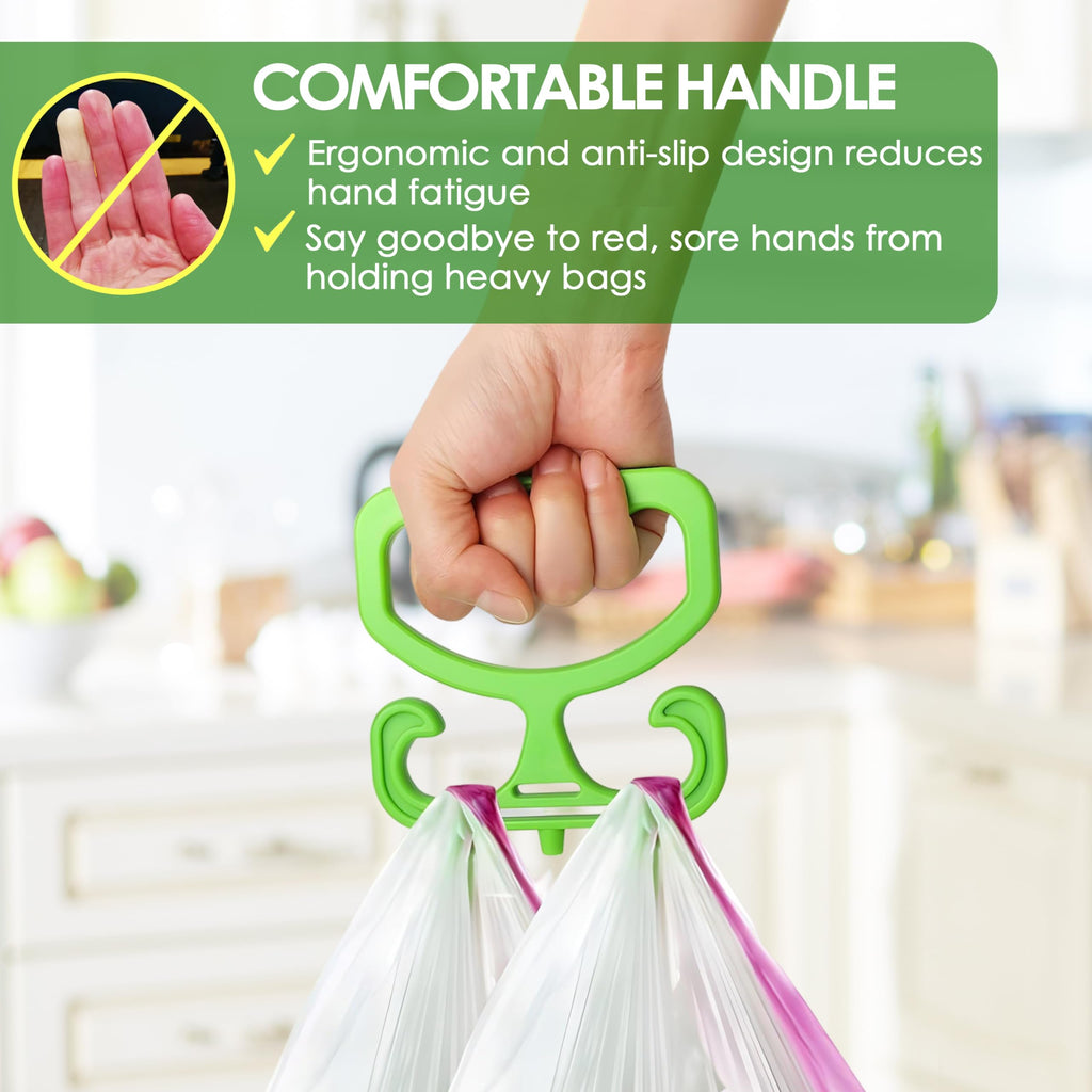 Heavy Duty Grocery Bag Carrier Handle with Comfortable Grip for Carrying Shopping Bags Buckets and Supplies