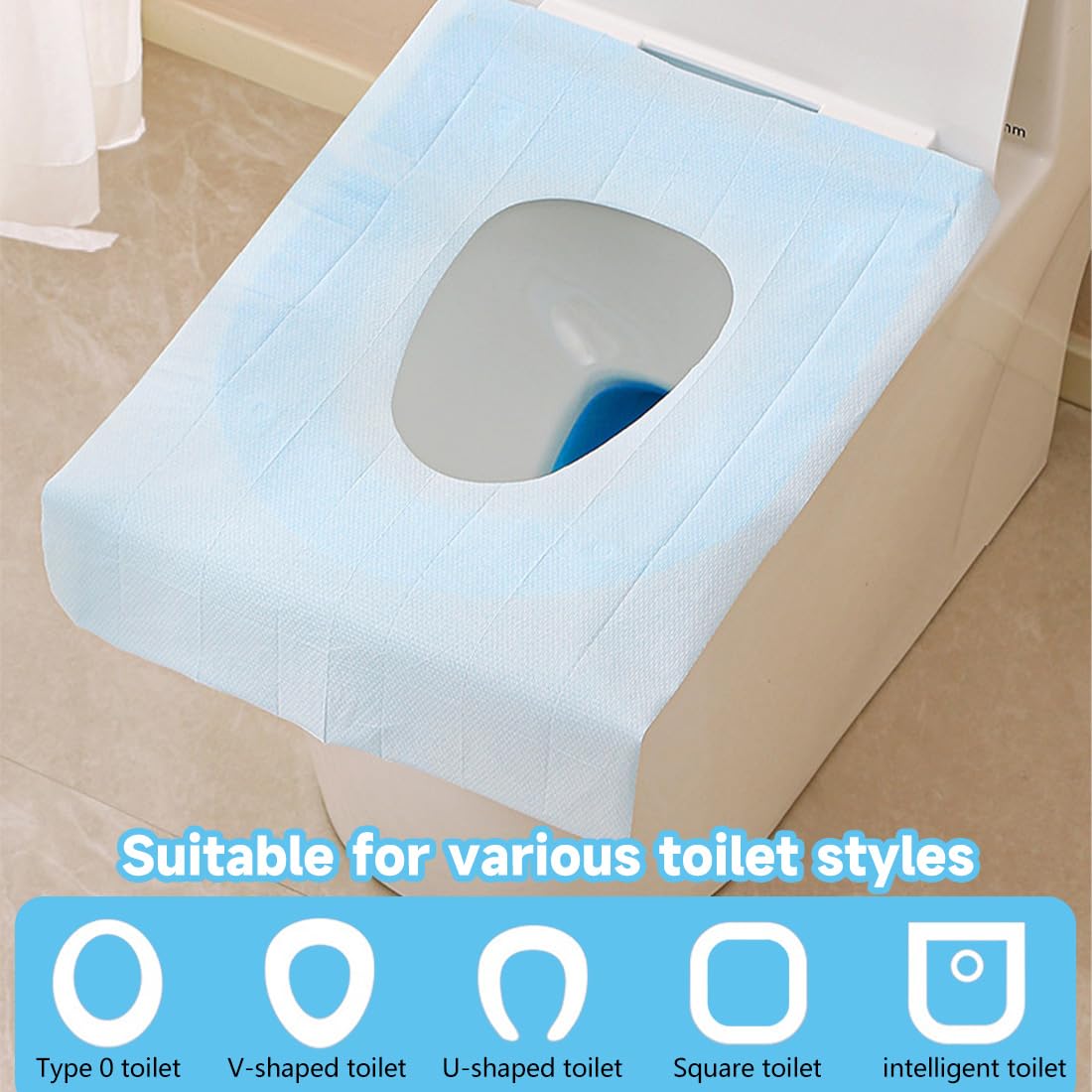 Disposable Toilet Seat Covers with Portable Travel Size Design for Public Restroom Hygiene Use