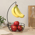 Fruit Basket Bowl with Banana Hanger for Countertop Kitchen Fruit Storage