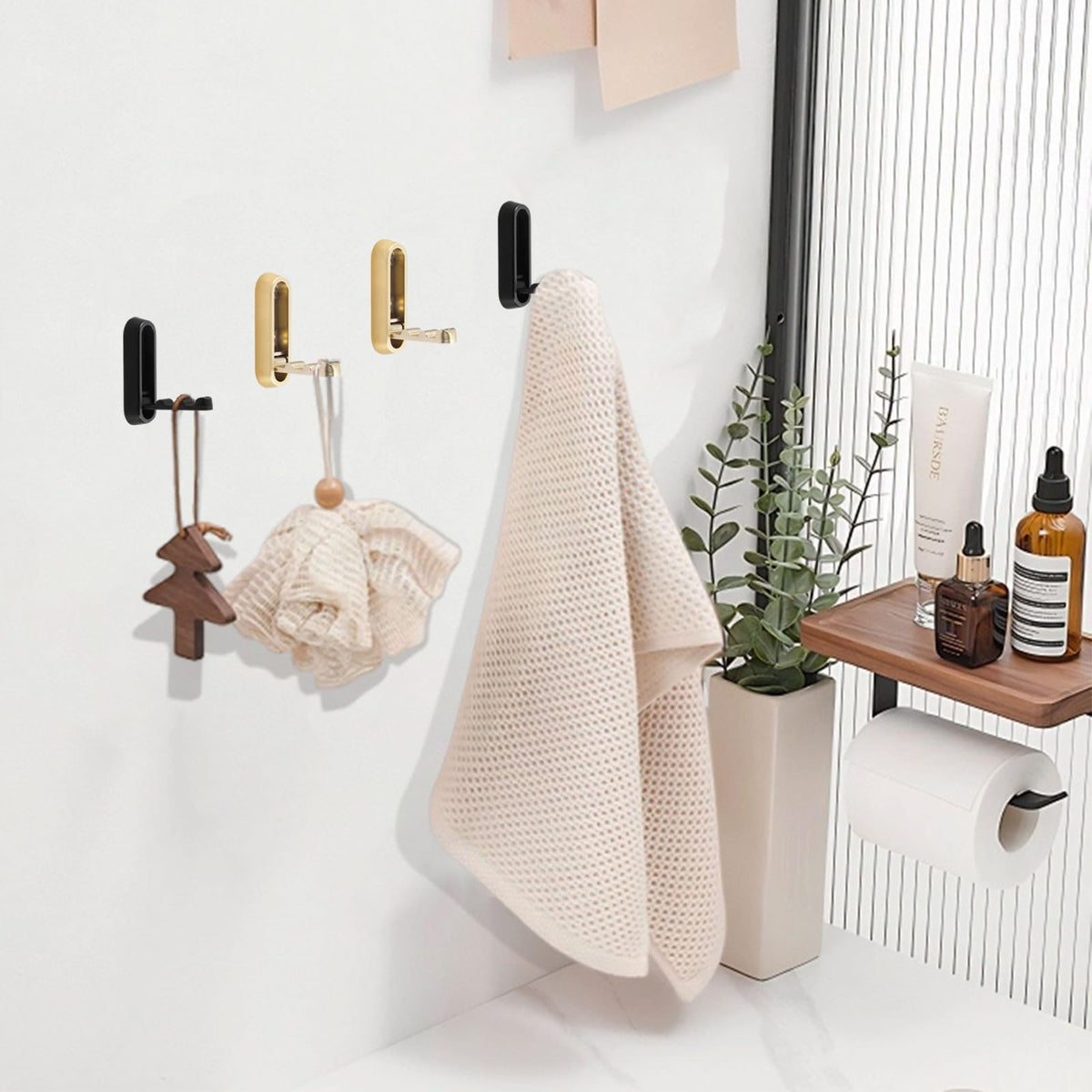 Folding Wall Hooks with Space Saving Foldable Design for RV Bathroom and Home Organization 3×1×1" (7.3×2.4×1.3cm)