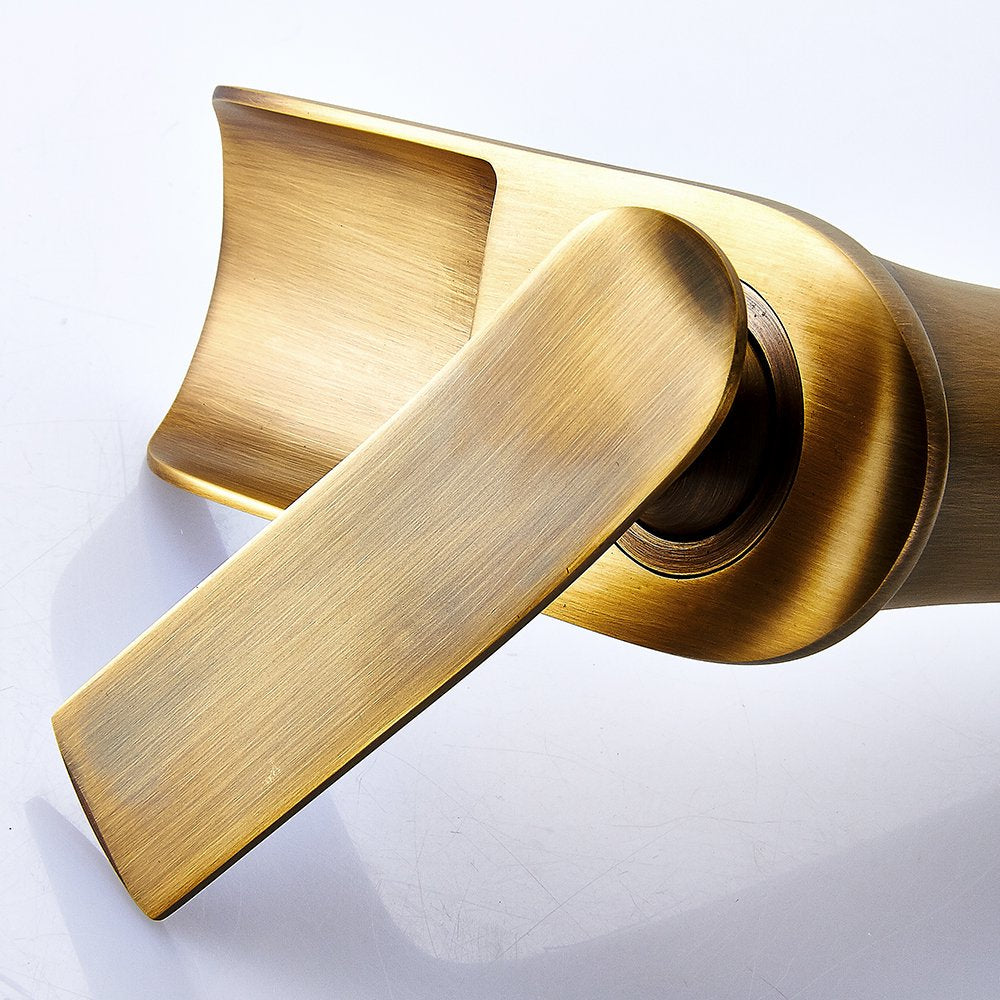 Waterfall Basin Faucet with Single Handle Mixer Design for Bathroom Sink and Vanity Use