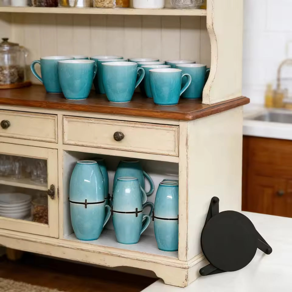 Expandable Stackable Cup Holder with Adjustable Shelf Design for Coffee Mug and Tea Cup Storage