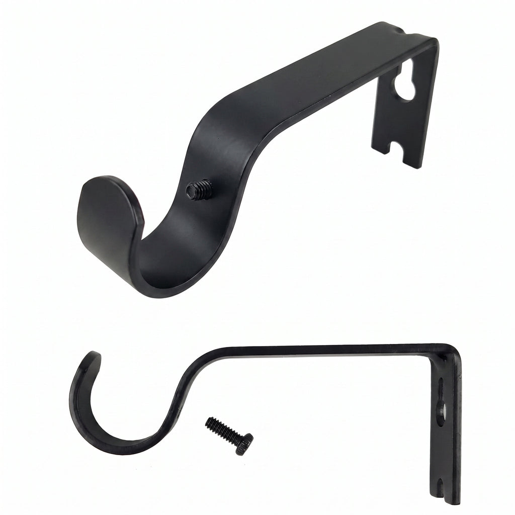 Adjustable Curtain Rod with Smooth Iron Segments and Brackets for Small Windows