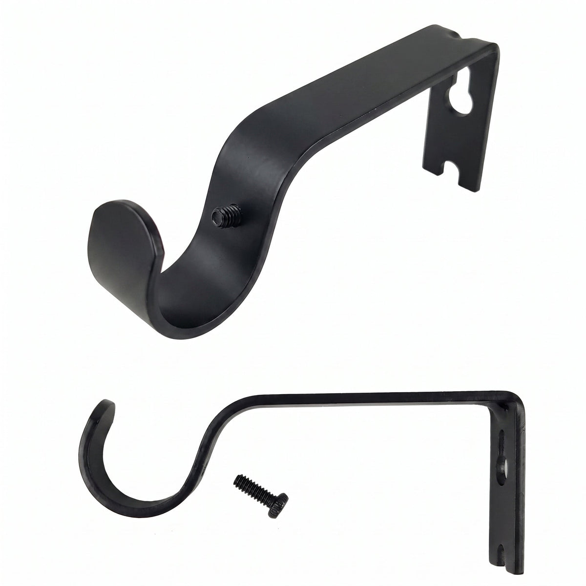 Adjustable Curtain Rod with Smooth Iron Segments and Brackets for Small Windows