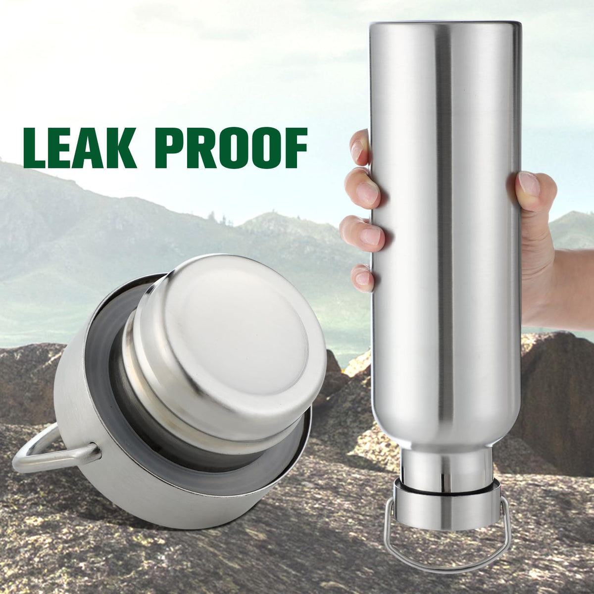Sport Bottle with 1000ml Stainless Steel Insulated Design for Camping Gym and Travel Use