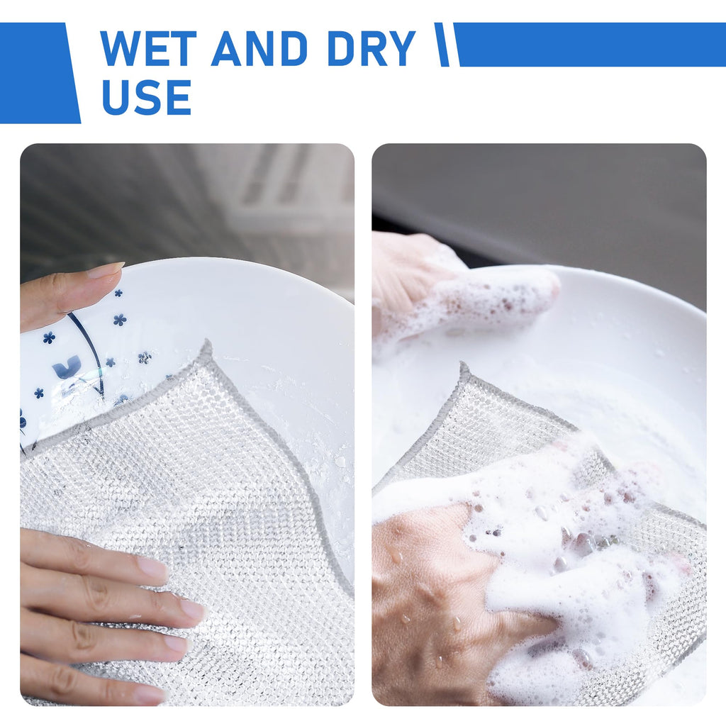 30 Pcs of Non Scratch Polyester Dishcloth Set with Dual Texture Design for Kitchen and Home Cleaning