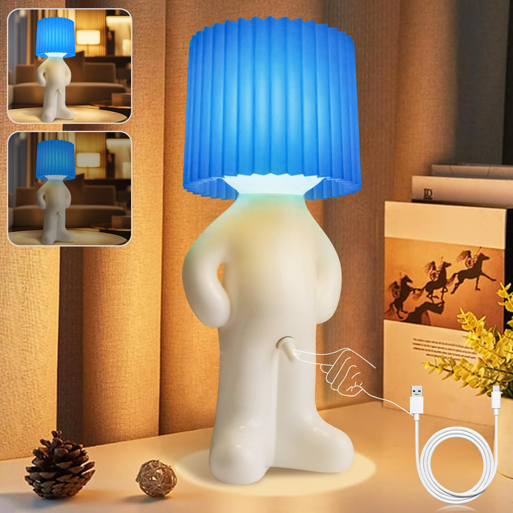 USB Rechargeable Cartoon LED Night Light with Dual Brightness for Bedroom, Bedside, and Home Decor