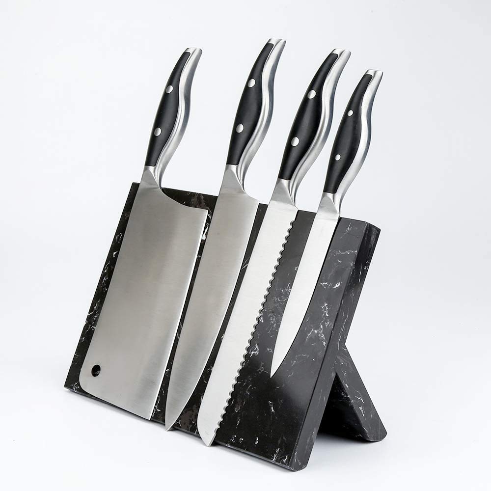 Marble Magnetic Knife Holder Stand with Countertop Display Design for Kitchen Knife Organization