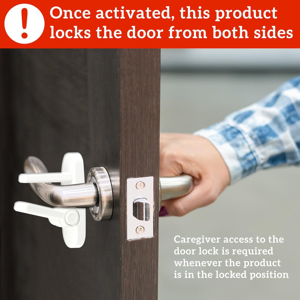 Child Safe Lever Lock with One-Hand Adult Access, Durable ABS Material, and Child-Resistant Design for Interior Doors