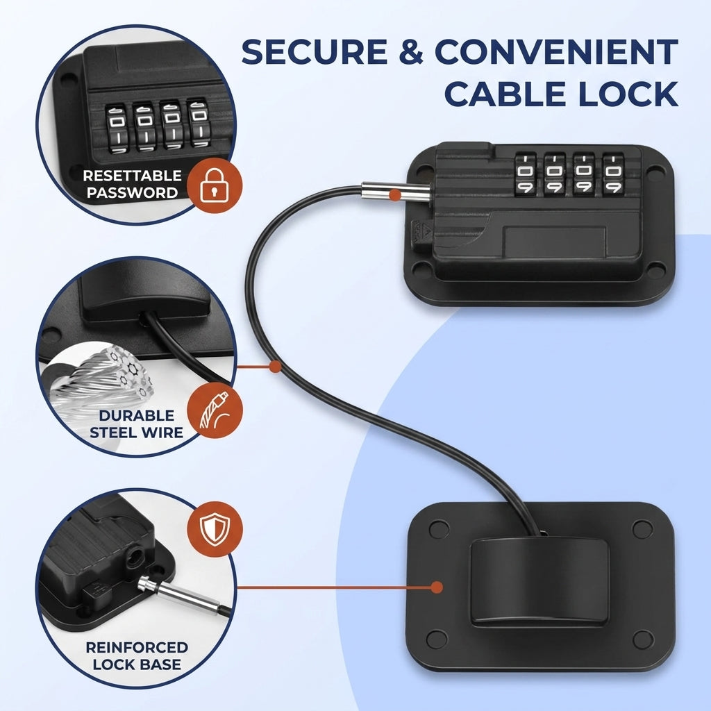 Combination Fridge Lock with 4 Digit Code and Adhesive Installation for Refrigerator Freezer Cabinet and Drawer Use