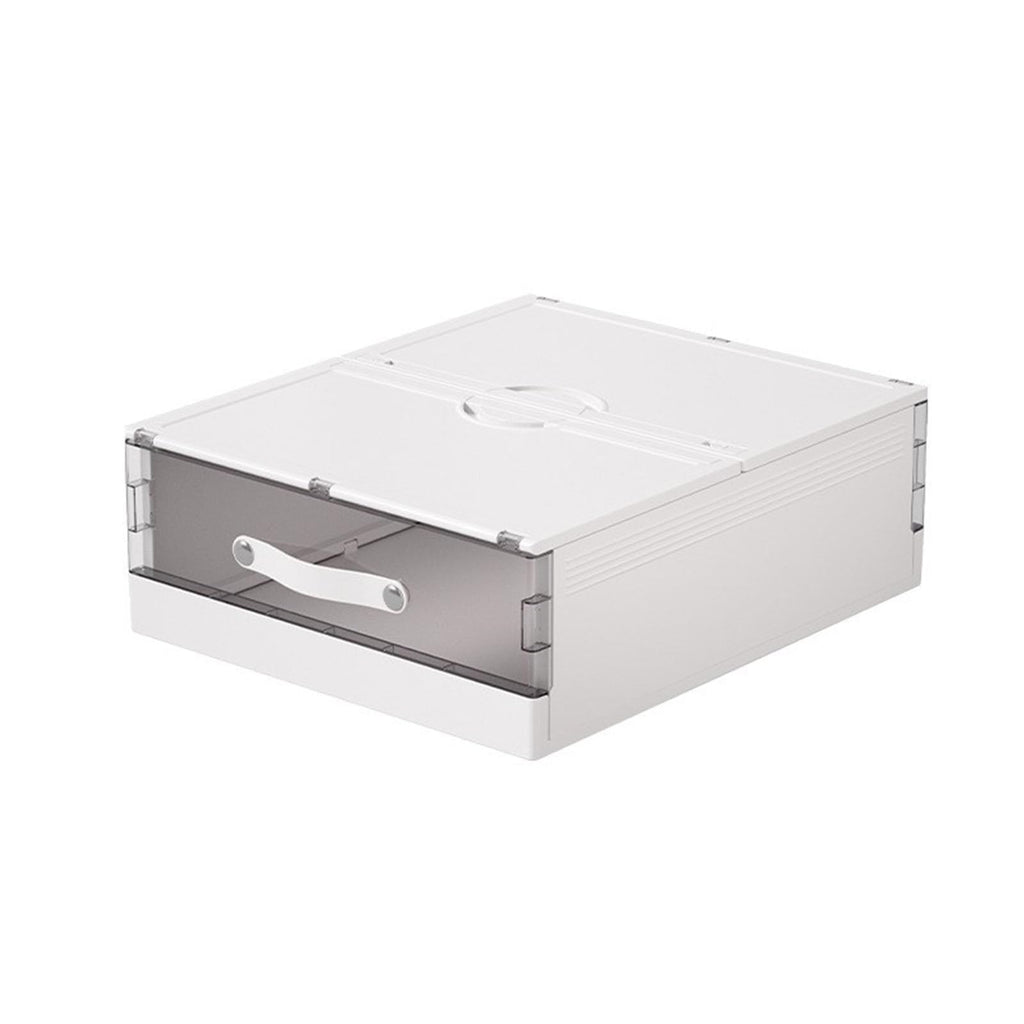 Foldable Linen Storage Box with Transparent Drawer Design for Bedding and Closet Organization