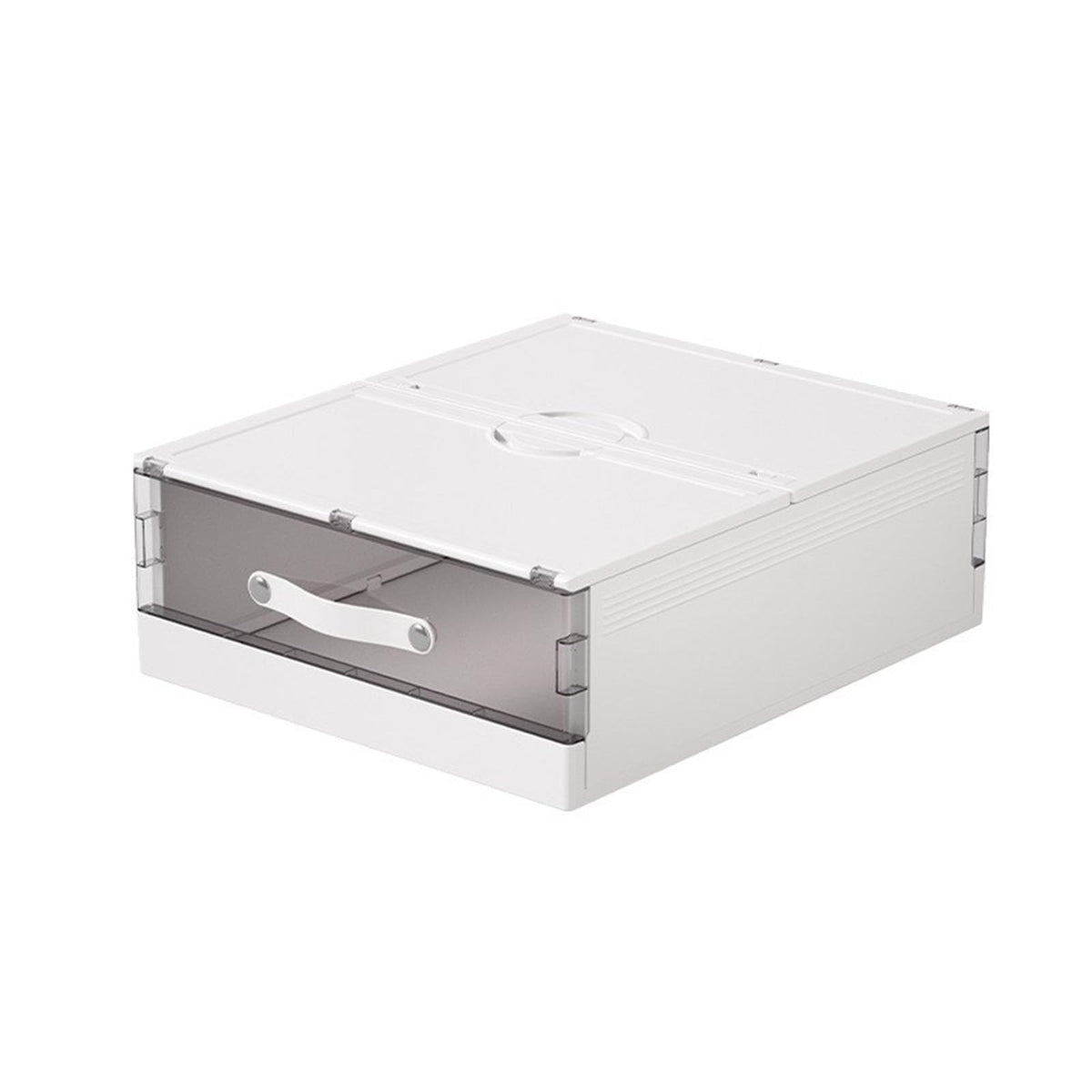 Foldable Linen Storage Box with Transparent Drawer Design for Bedding and Closet Organization