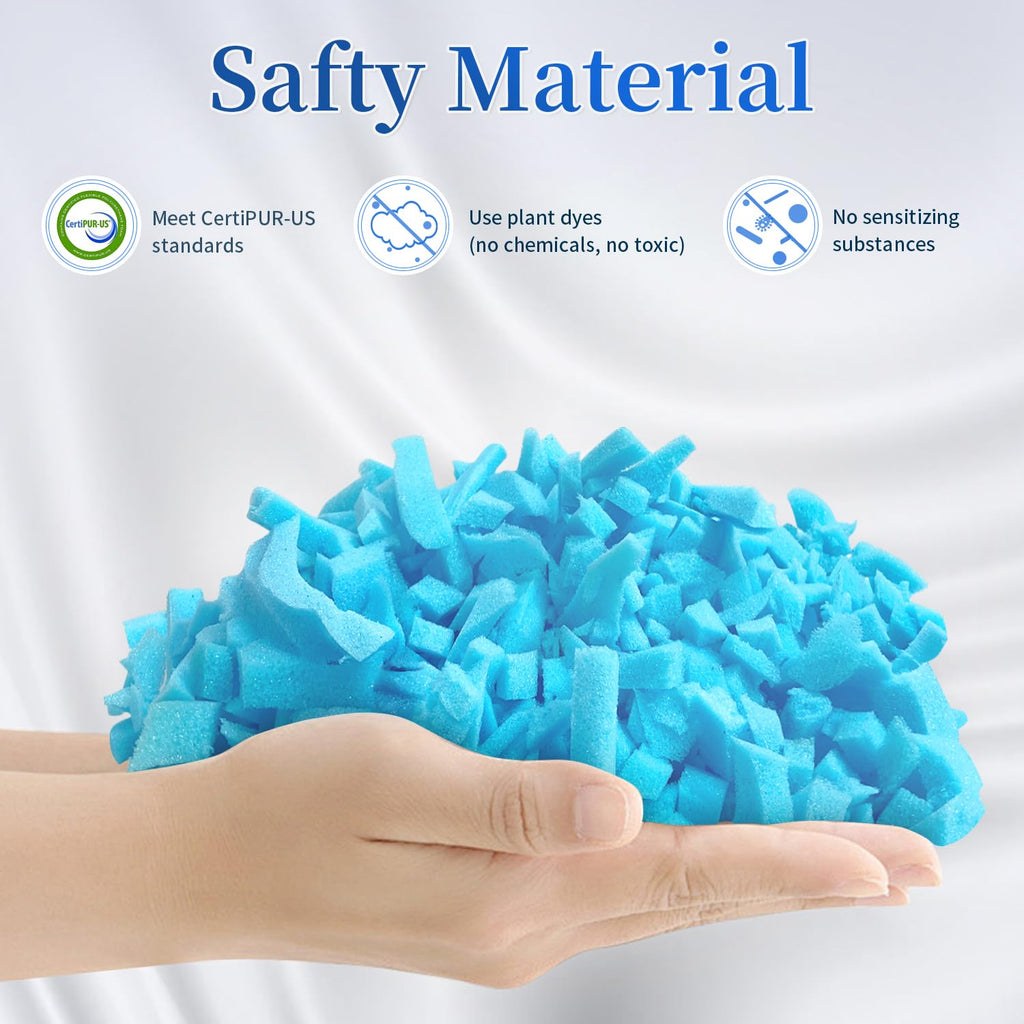 Bean Bag Filler Shredded Memory Foam with Soft Resilient Texture for Cushions and Craft Filling