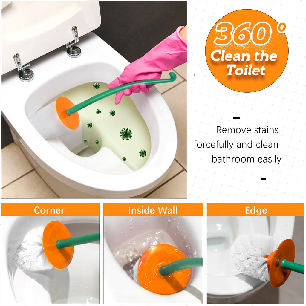 Cherry Toilet Brush Holder Set with Decorative ABS Design for Bathroom Cleaning and Lavatory Storage