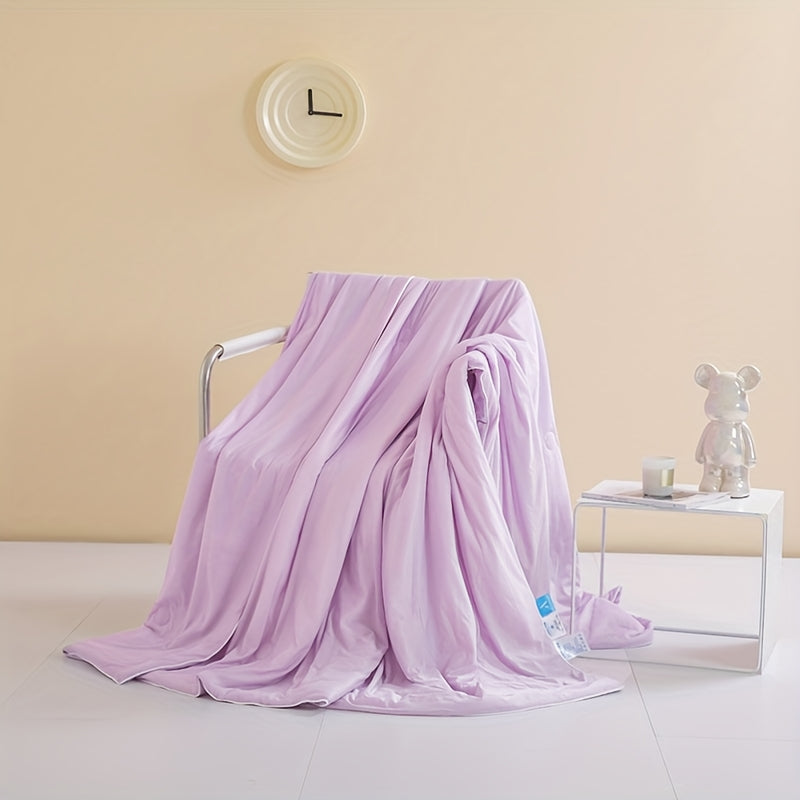 Dual Sided Cooling Comforter with Lightweight Silky Fabric for Summer Sleep and Travel Use