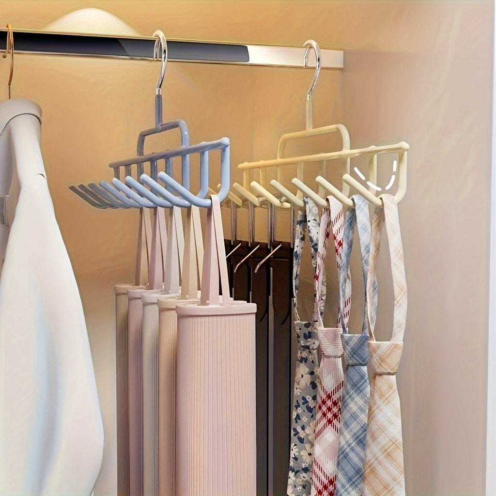 3Pcs of Multifunctional Clothes Hanger with Rotating Dip Hooks for Space Saving Closet Storage