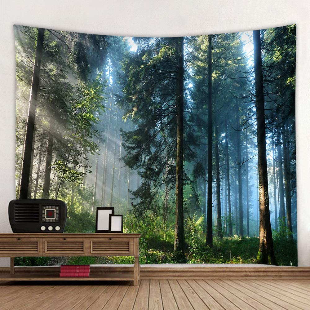 Forest Landscape Wall Tapestry Polyester Fabric Hanging for Bedroom Living Room Aesthetic Home Decor