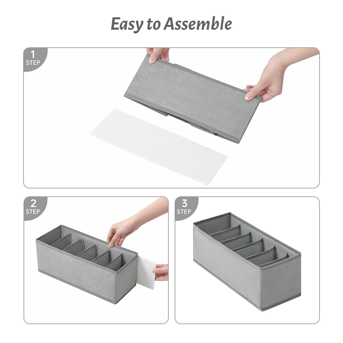 Foldable Closet Drawer Organizer for Underwear, Socks, Bras, Scarves and Wardrobe Storage