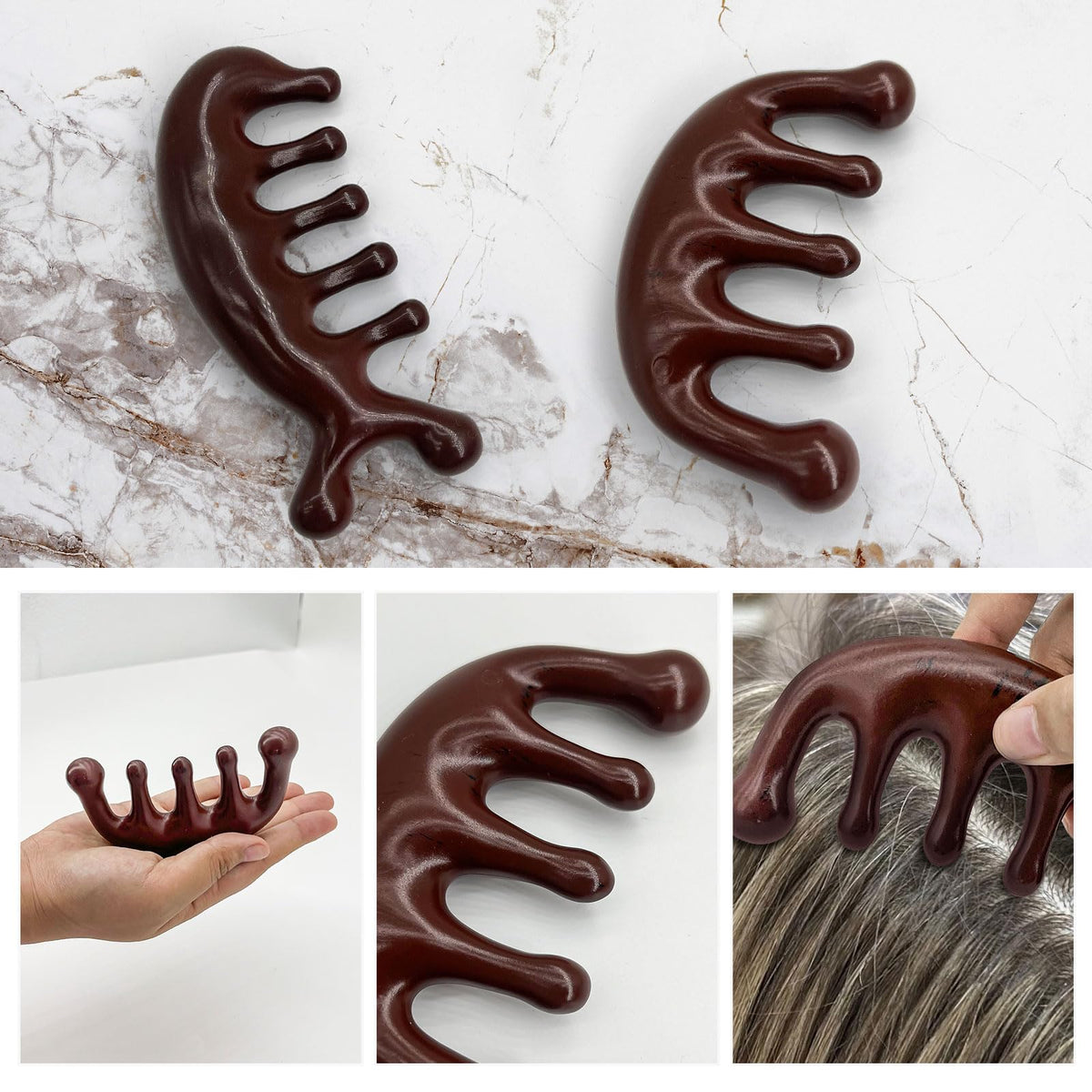 Natural Wood Scalp Massager Comb with Wide Tooth Design for Gentle Hair Care and Daily Use