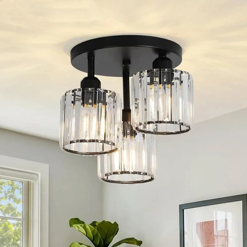 Luxurious Gold Crystal Ceiling Light Fixture