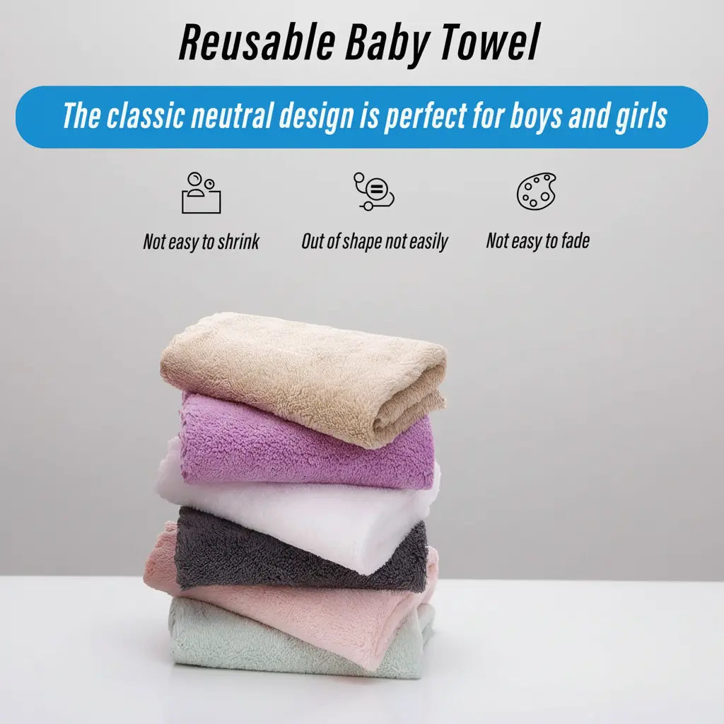 10-Piece Thickened Microfiber Coral Fleece Towels with High Absorbency and Quick-Dry Performance