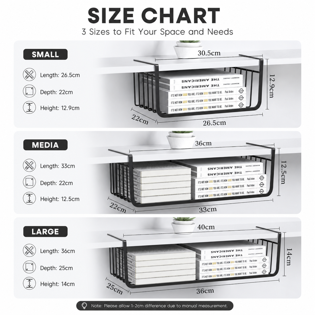 Iron Hanging Under Shelf Basket Kitchen Cabinet Organizer