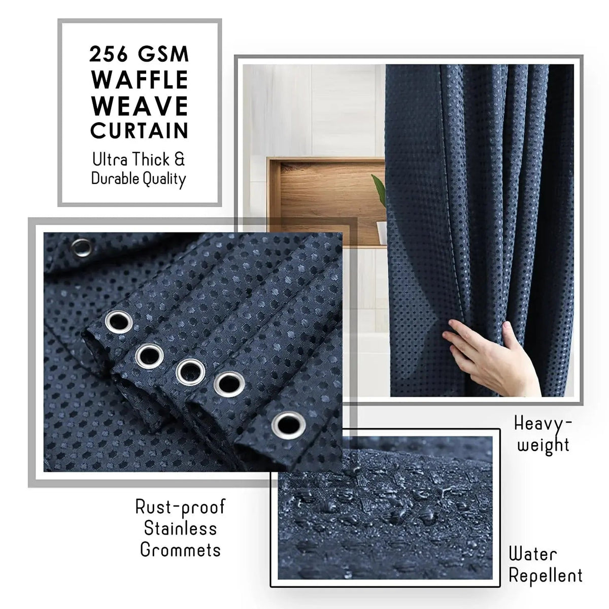 Blackout Curtain Set with Thermal Coated Lining for Bedroom, Living Room, and Home Privacy Control