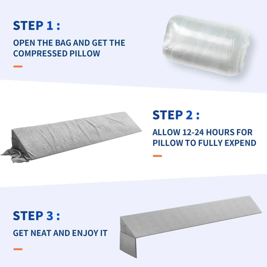 Mattress Gap Pillow with Silicone Grip Dots and Storage Pockets for Secure Bedside Support
