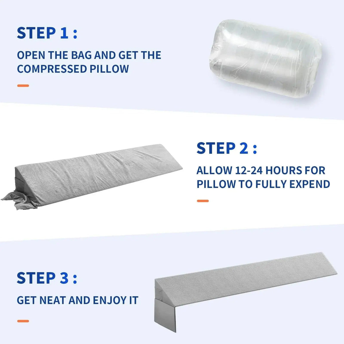Mattress Gap Pillow with Silicone Grip Dots and Storage Pockets for Secure Bedside Support