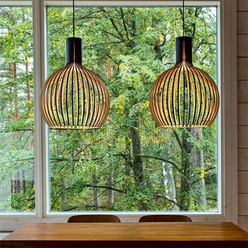 Artisan Handcrafted Wooden Pendant Light