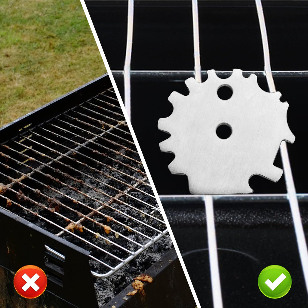 2 Pcs Portable Metal BBQ Grill Scraper Cleaning Tool for Removing Residue from Grill Grates and Flat Top Griddles