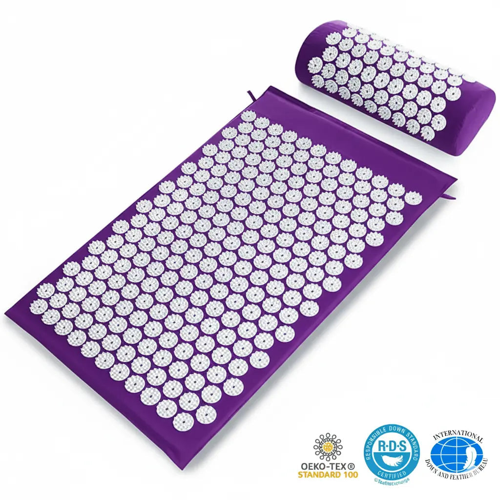 Acupressure Mat and Pillow Set for Back & Neck Pain Relief and Deep Muscle Relaxation