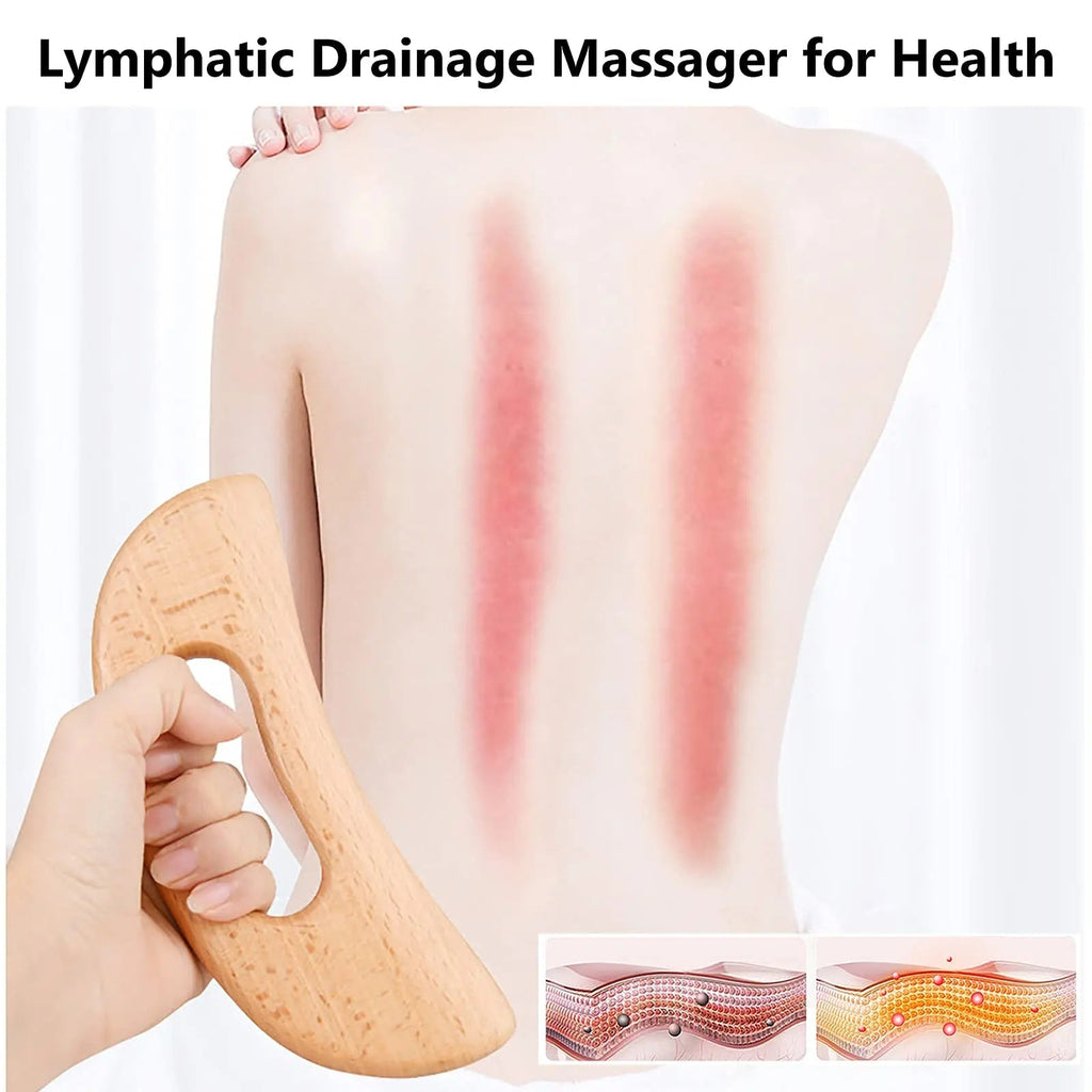 Wooden Gua Sha Scraping Massage Tool with Smooth Board Design for Body Self Massage
