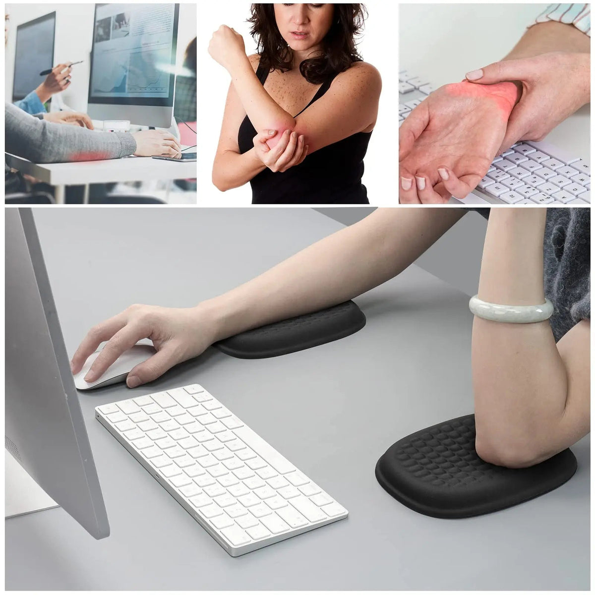 Ergonomic Desk Wrist Rest Pad with Soft Cushion Support for Computer and Mouse Use