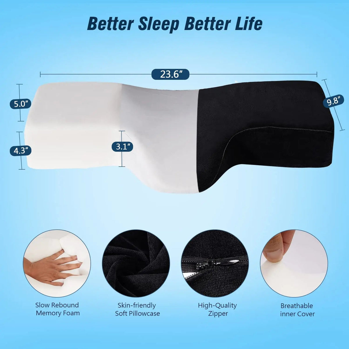 High-Density Memory Foam Support Pillow for Lash Extension and Beauty Treatments