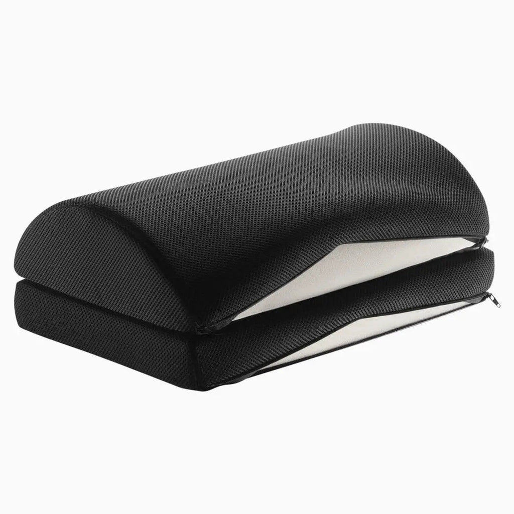 High-Density Memory Foam Footrest with Cooling Fabric and Adjustable Height for Workspace Comfort