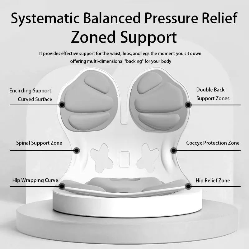 Portable Lumbar Support Cushion with Ergonomic Design for Office Chairs